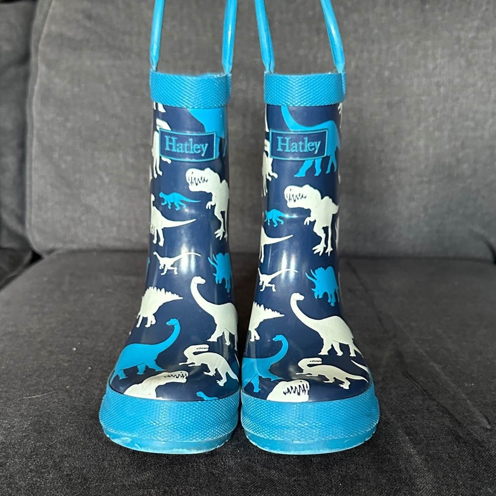 Hatley Blue Dinosaur Pattern Rain Boots